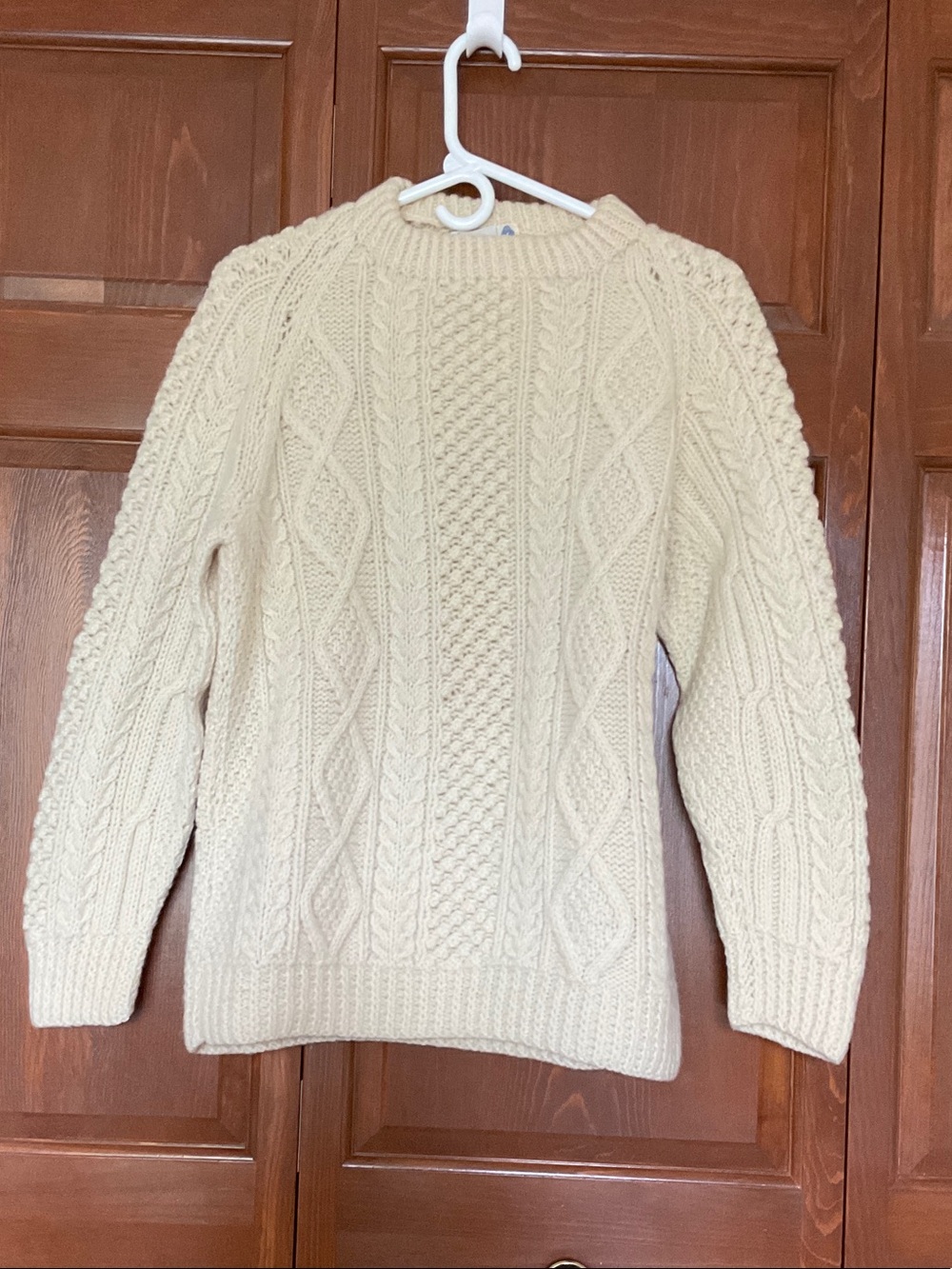 Heron Classic Cream Cable Knit Crew Sweater